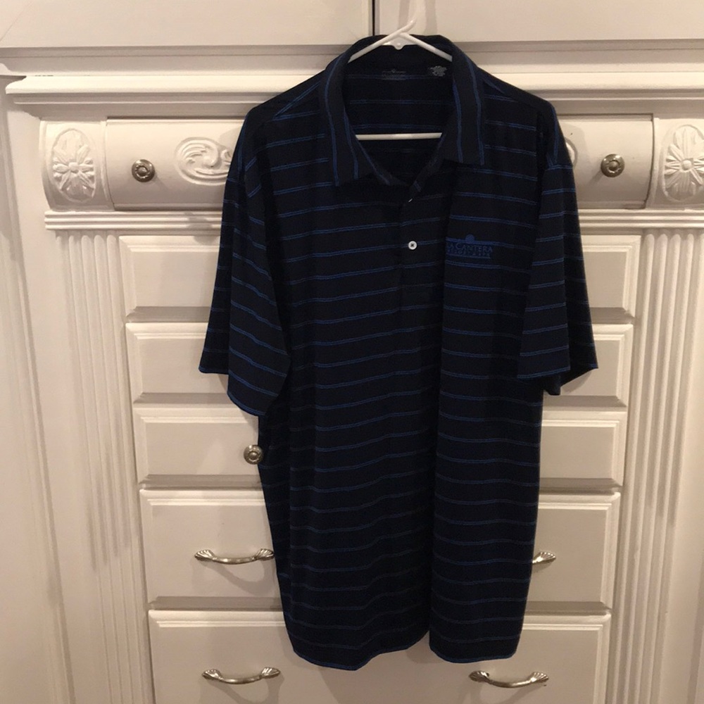 La Cantera  Polo Black & Blue stripe Polo XXL
